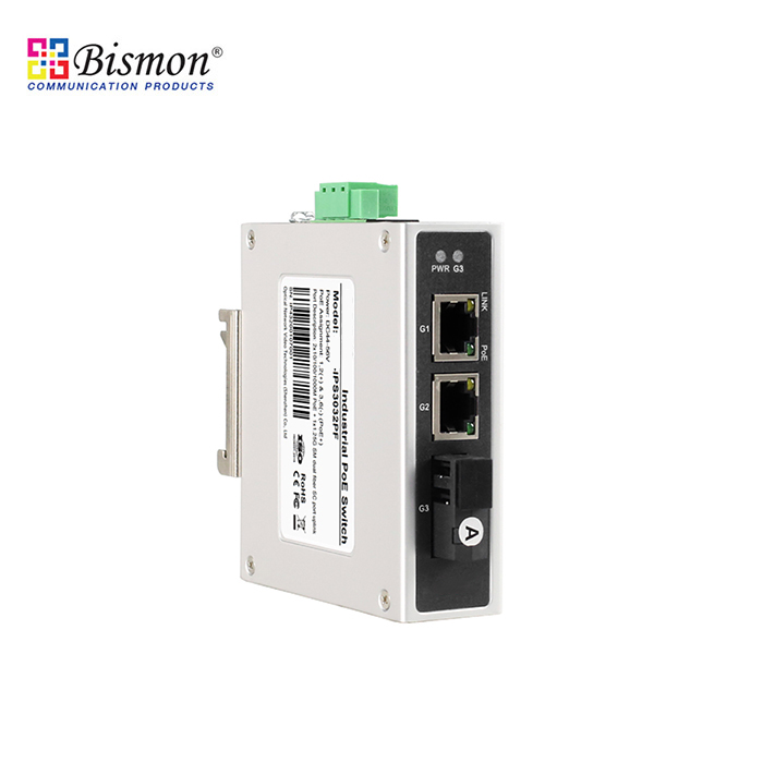 2Port 10/100/1000Base-T PoE + SC Dual Fiber SM 20km Industrial switch